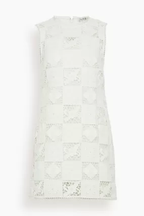 Melia Embroidery Tank Dress in White