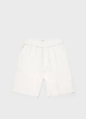 Men's Linen Drawstring Short in White