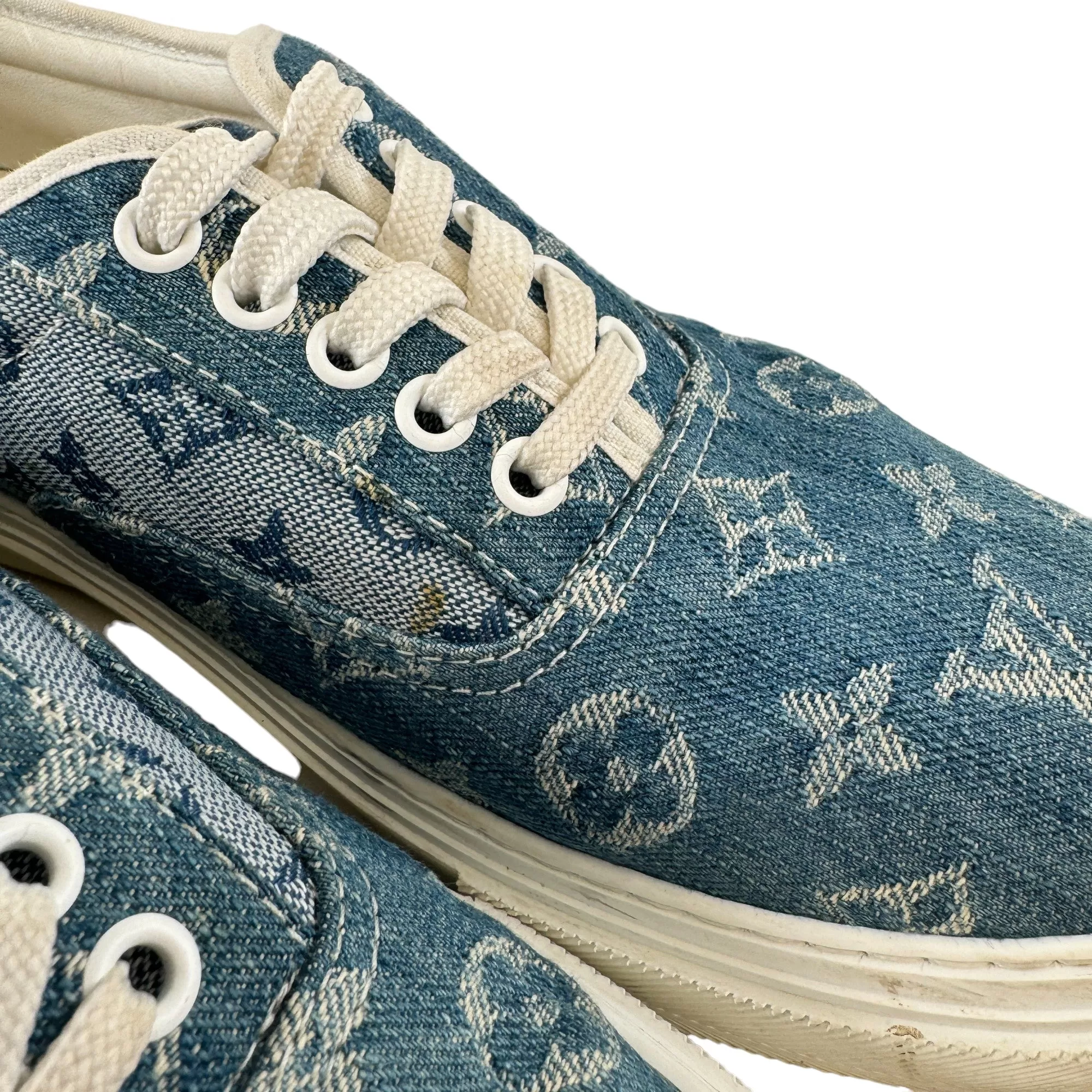 Men's Monogram Denim Low Trainers Blue Size EU 42 / UK 8