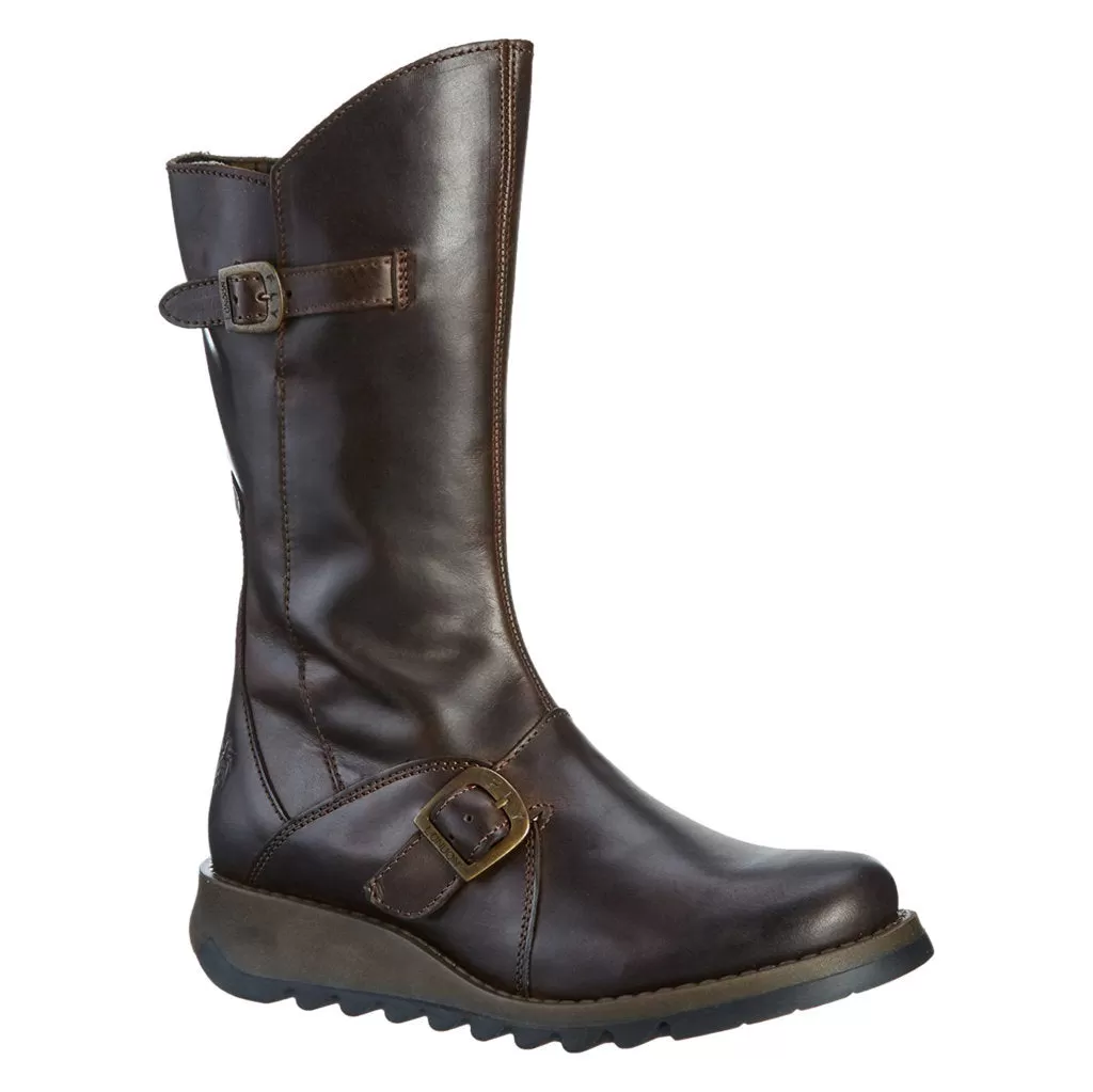 MES 2 Leather Women's Zip Up Mid Calf Boots