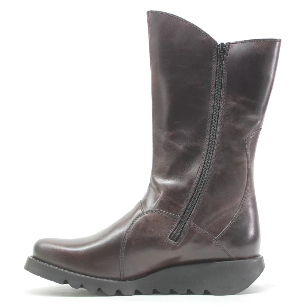 MES 2 Leather Women's Zip Up Mid Calf Boots