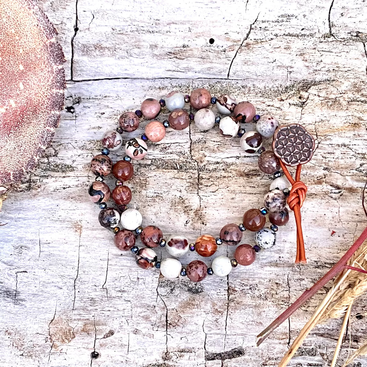 Mind Body and Spirit Jasper Wrap Bracelet for Manifesting Your True Desires