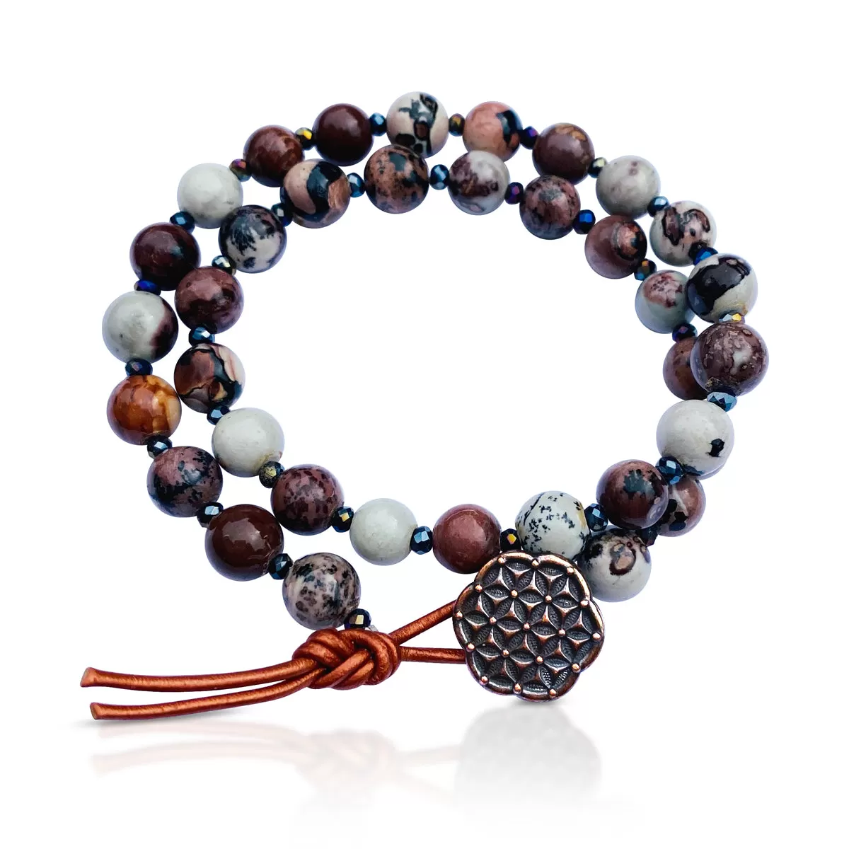 Mind Body and Spirit Jasper Wrap Bracelet for Manifesting Your True Desires