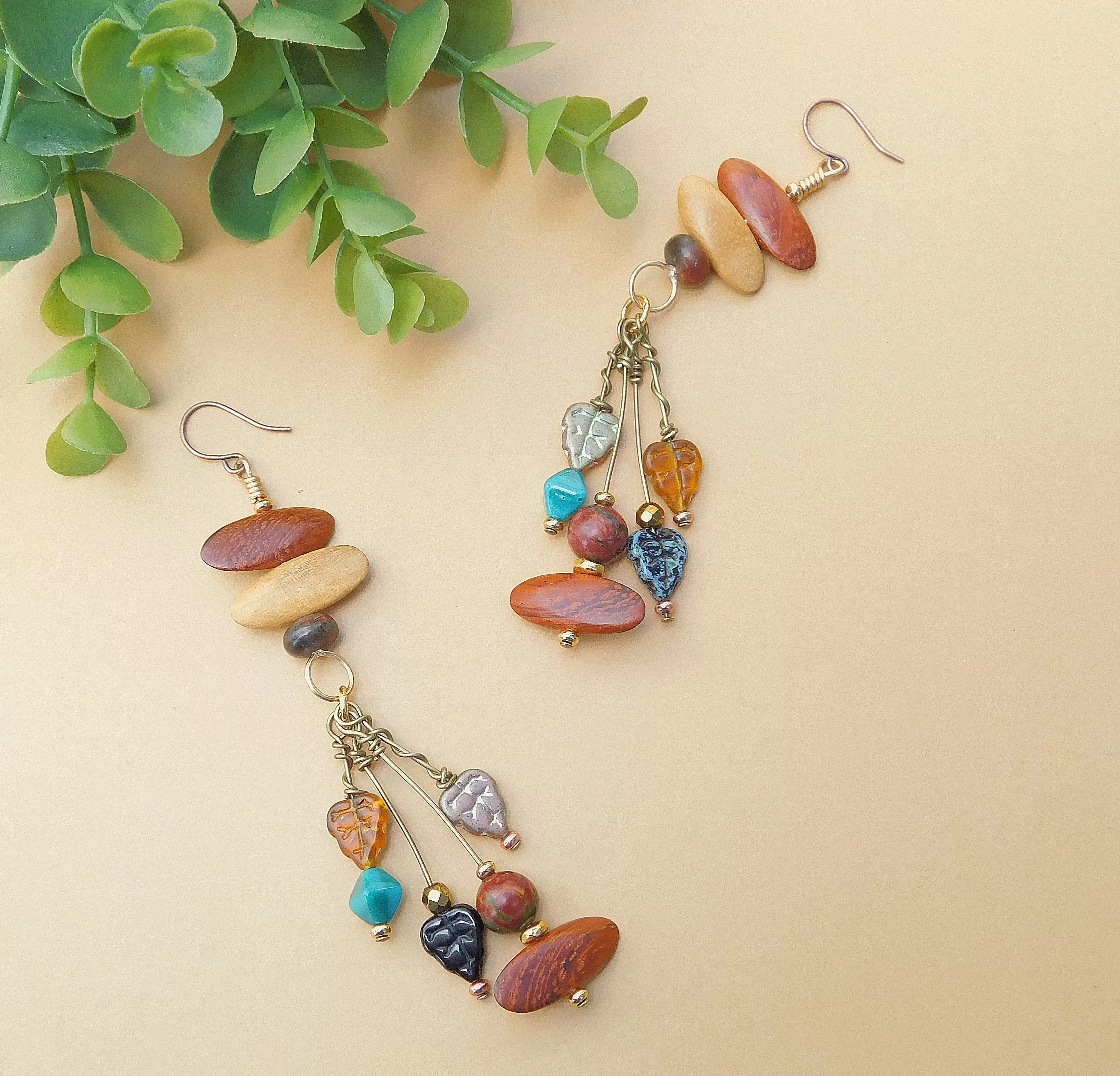 Mixed Media Boho Dangling Earring