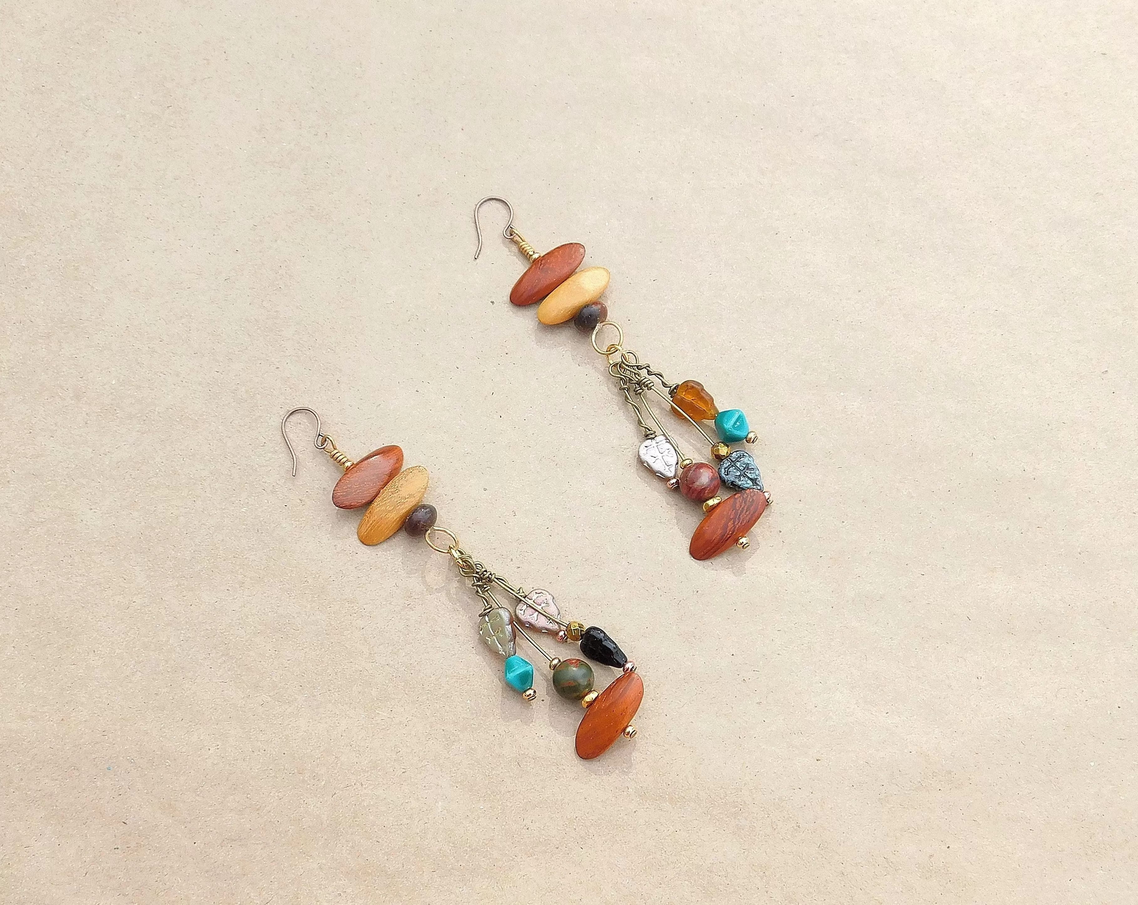 Mixed Media Boho Dangling Earring