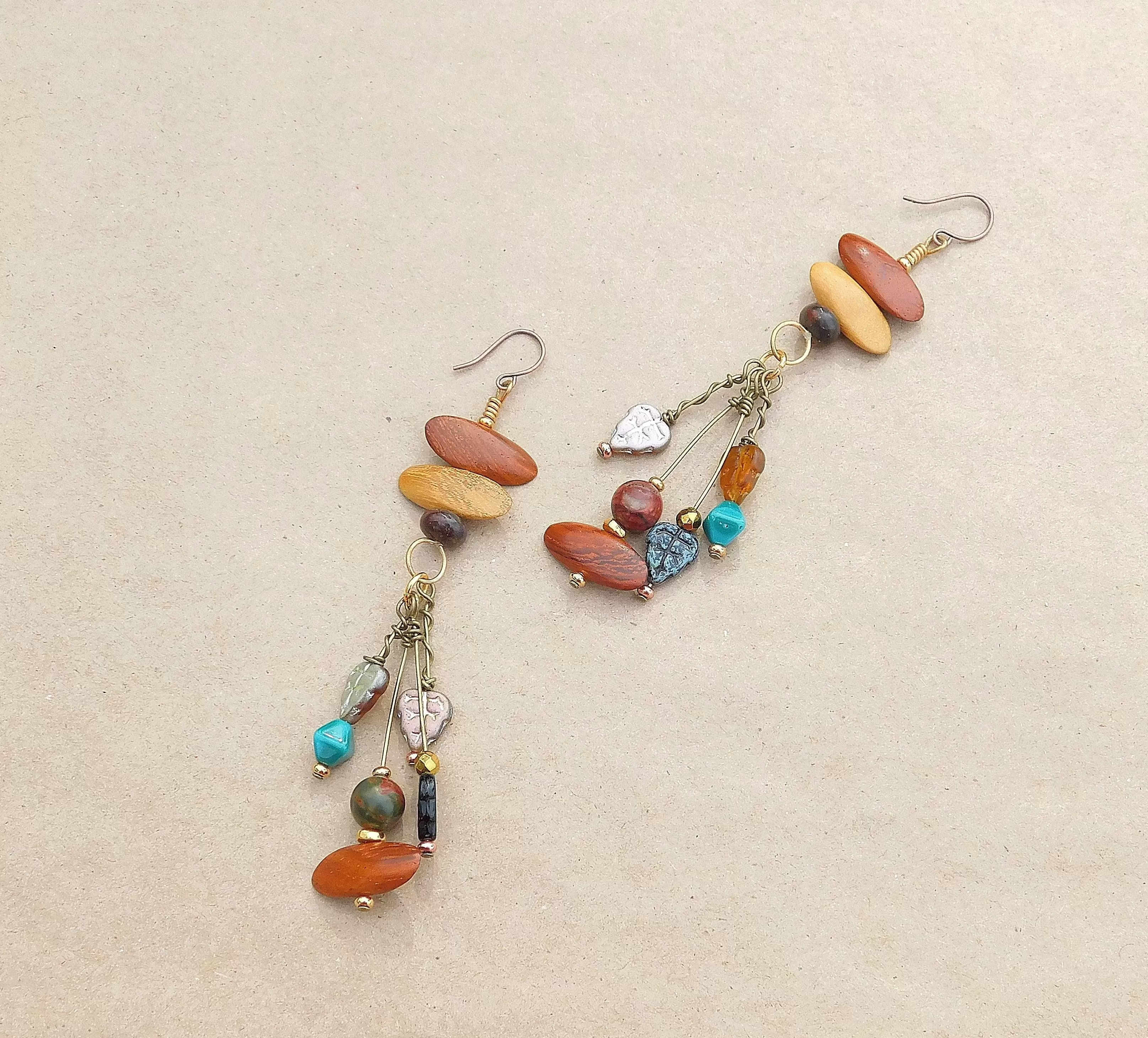 Mixed Media Boho Dangling Earring