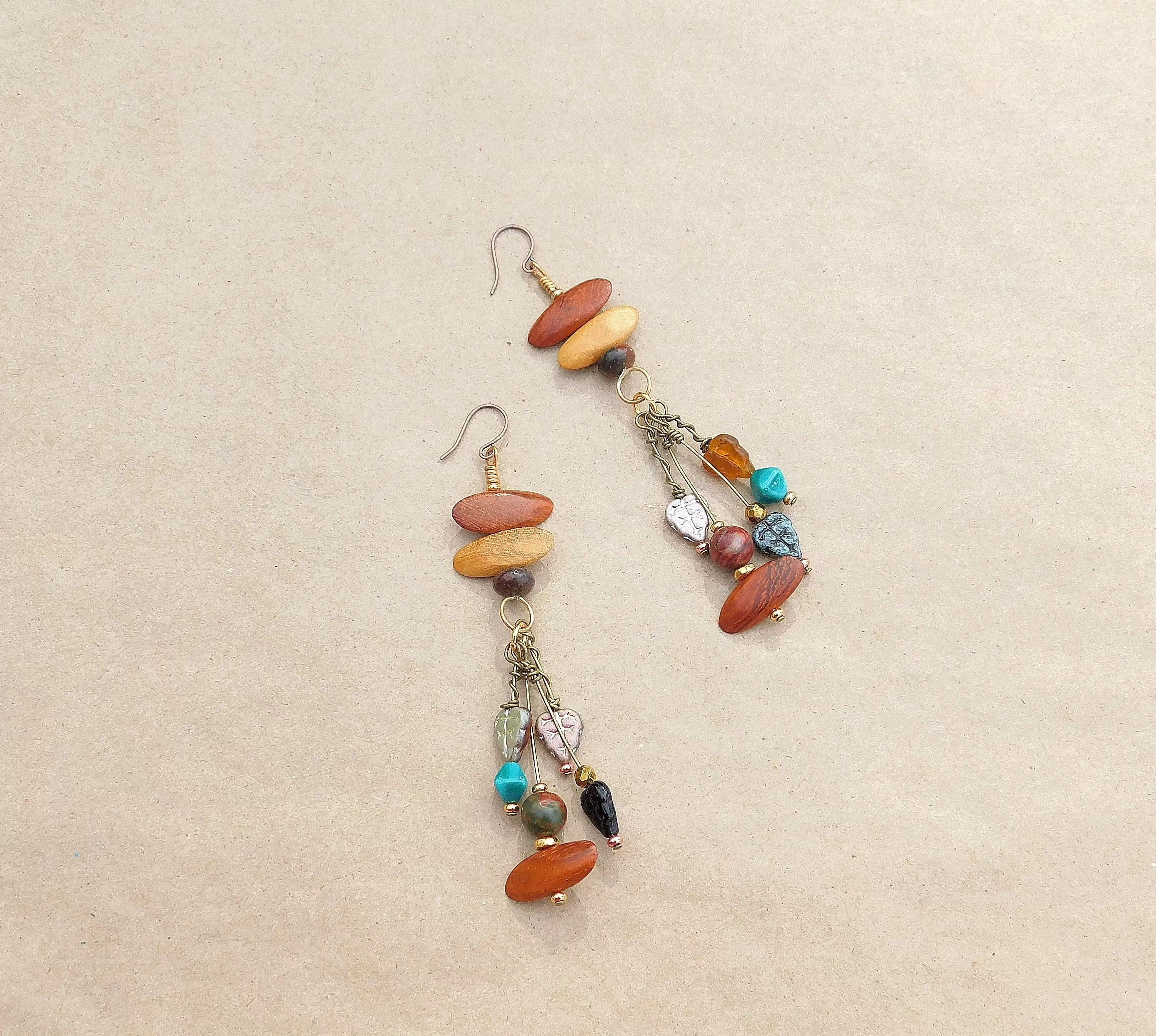 Mixed Media Boho Dangling Earring