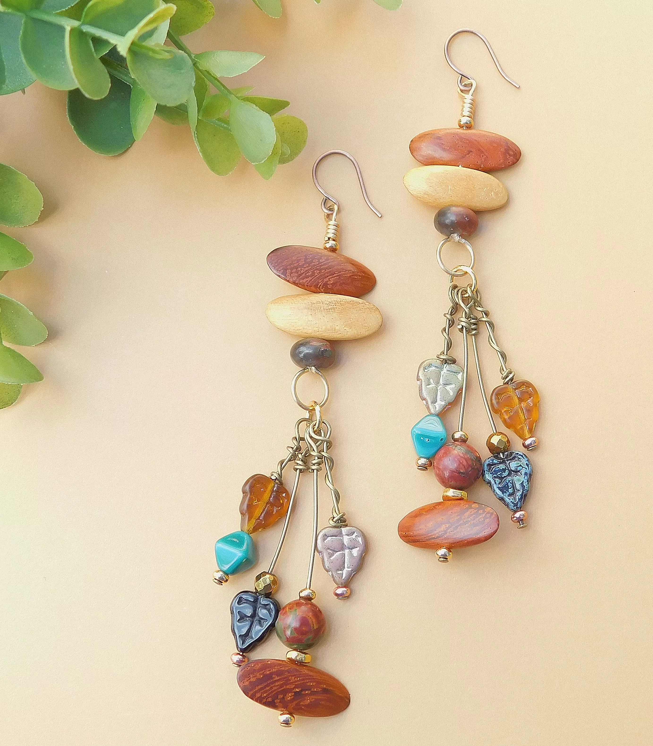 Mixed Media Boho Dangling Earring