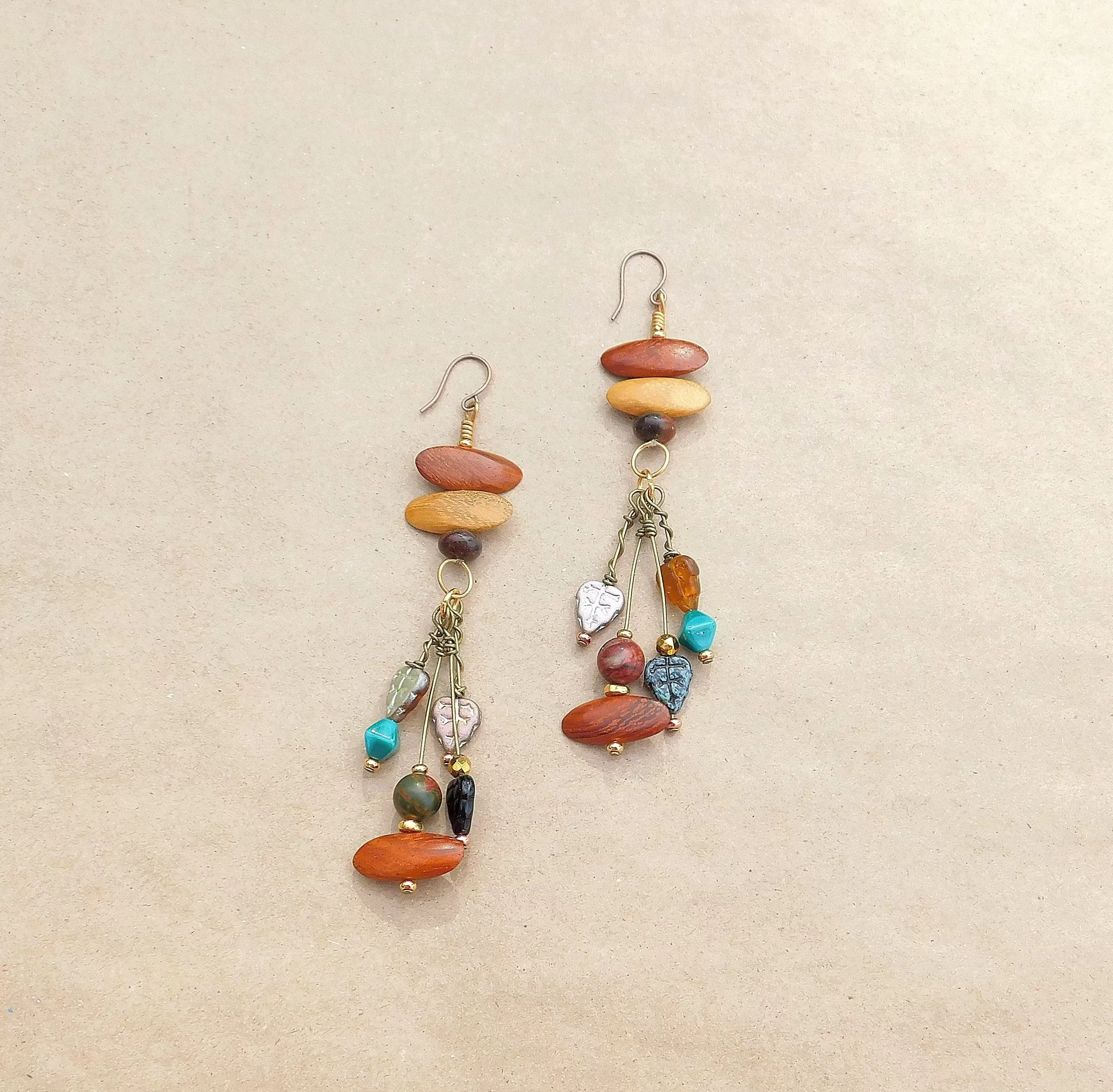 Mixed Media Boho Dangling Earring