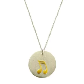 Musical Note Sterling Gold Necklace