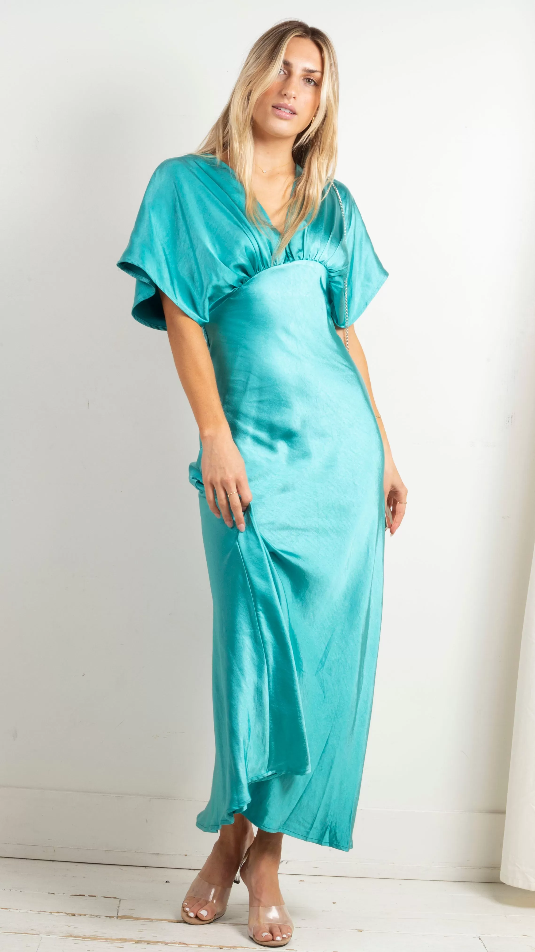 Naomi Flutter Sleeve Umpire Maxi - Jasper