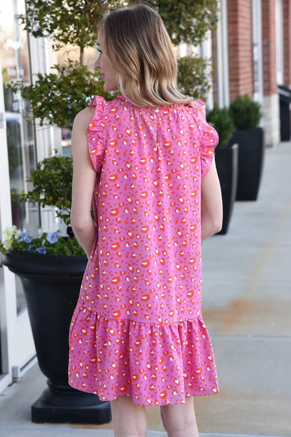 NORA DRESS -PINK LEOPARD