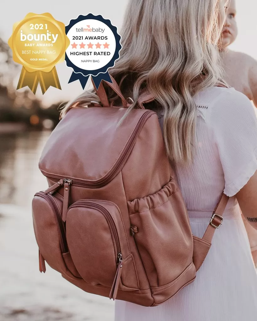 OiOi Signature Nappy Backpack - Dusty Rose Vegan Leather