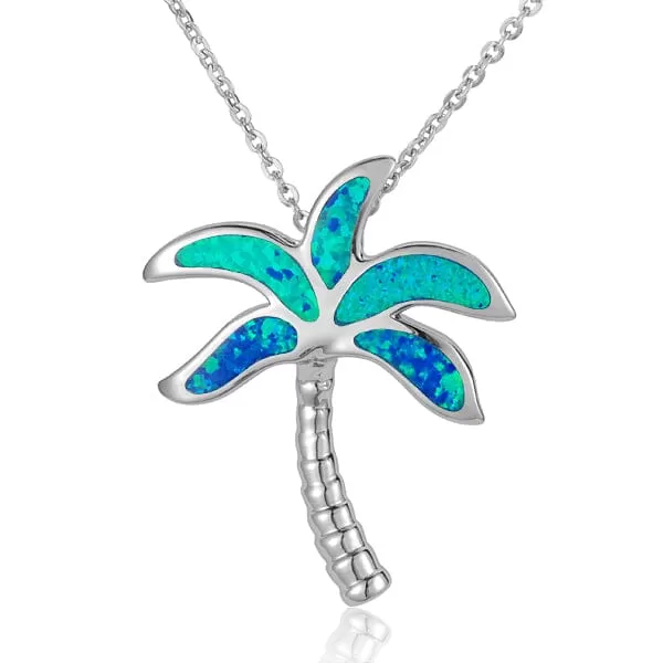 Opal Palm Tree Pendant