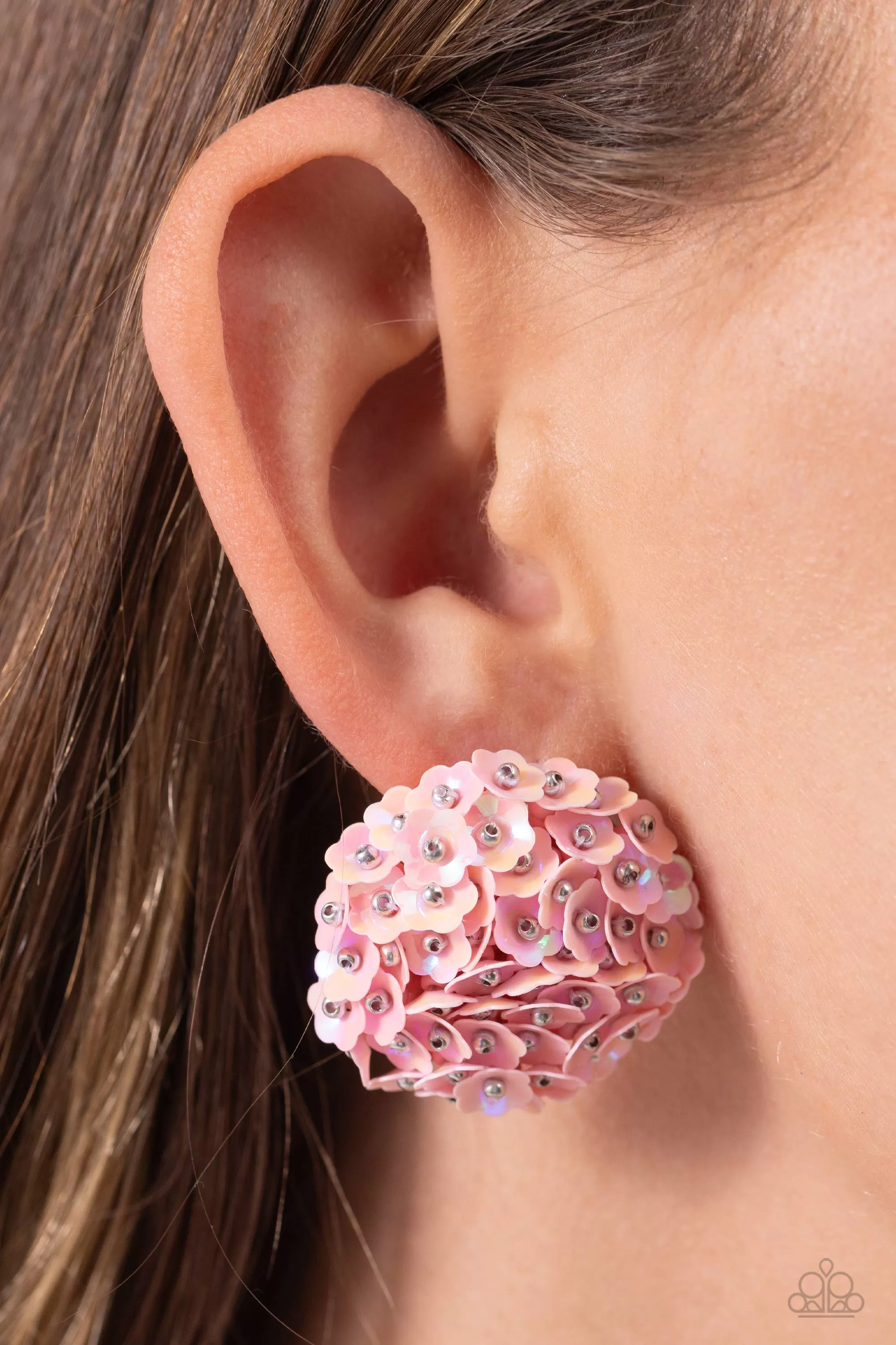 Paparazzi Corsage Character Pink Post Earrings