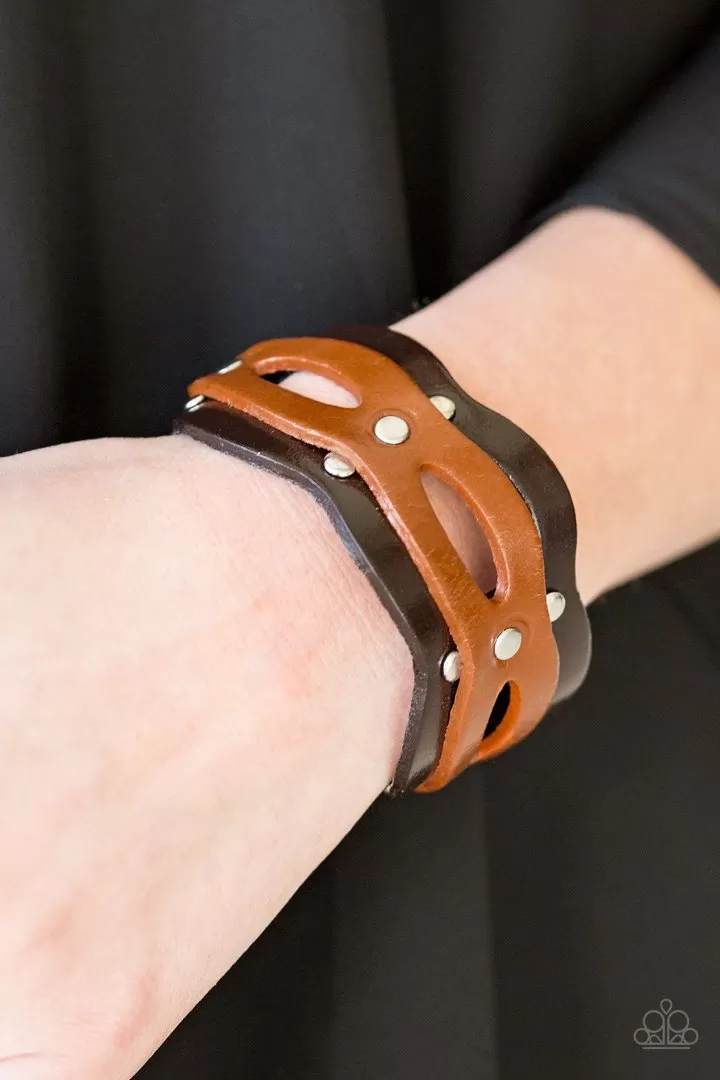 Paparazzi SPURS Of The Moment - Brown Urban Bracelet