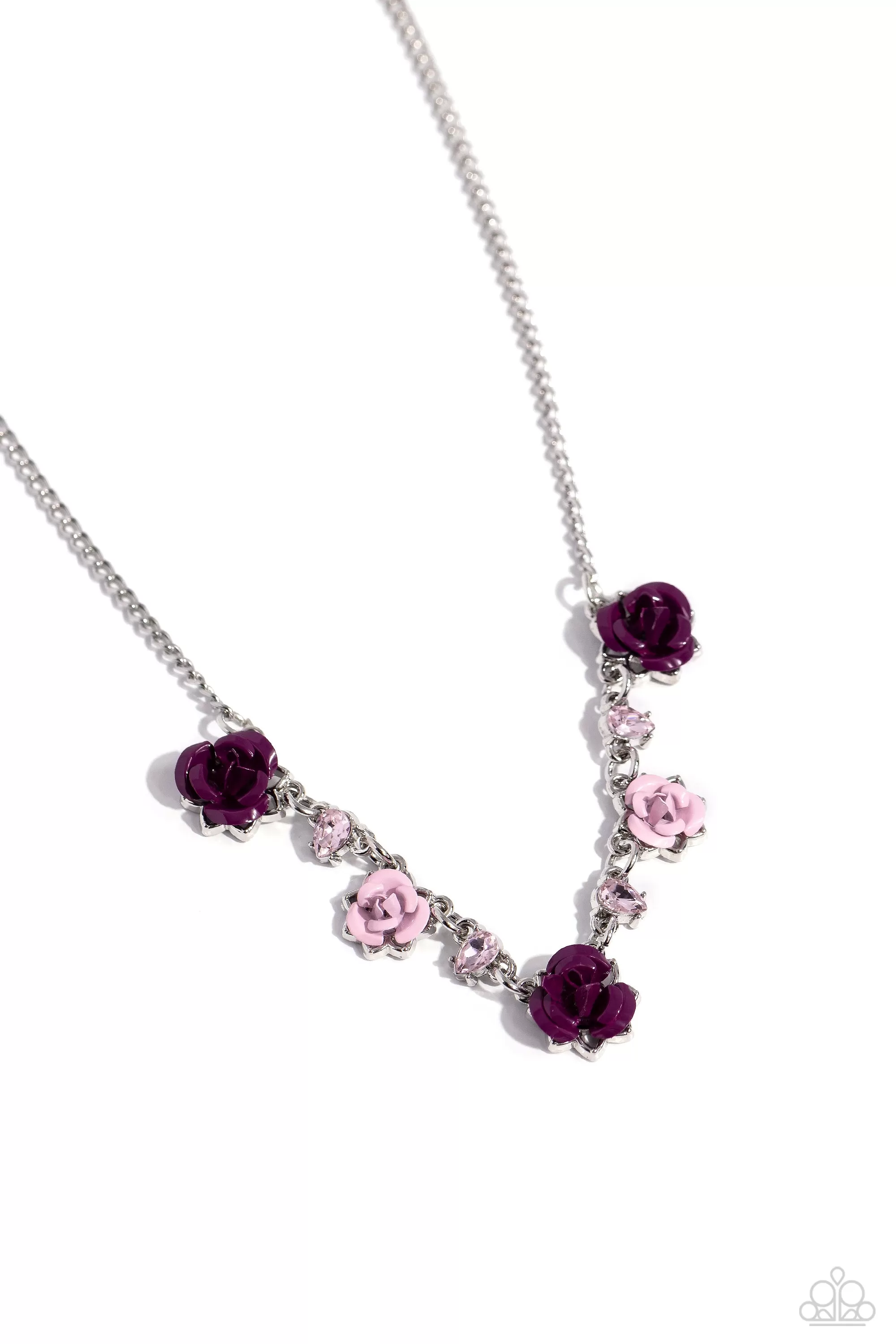 Paparazzi Strike a ROSE Purple Necklace & Earring Set