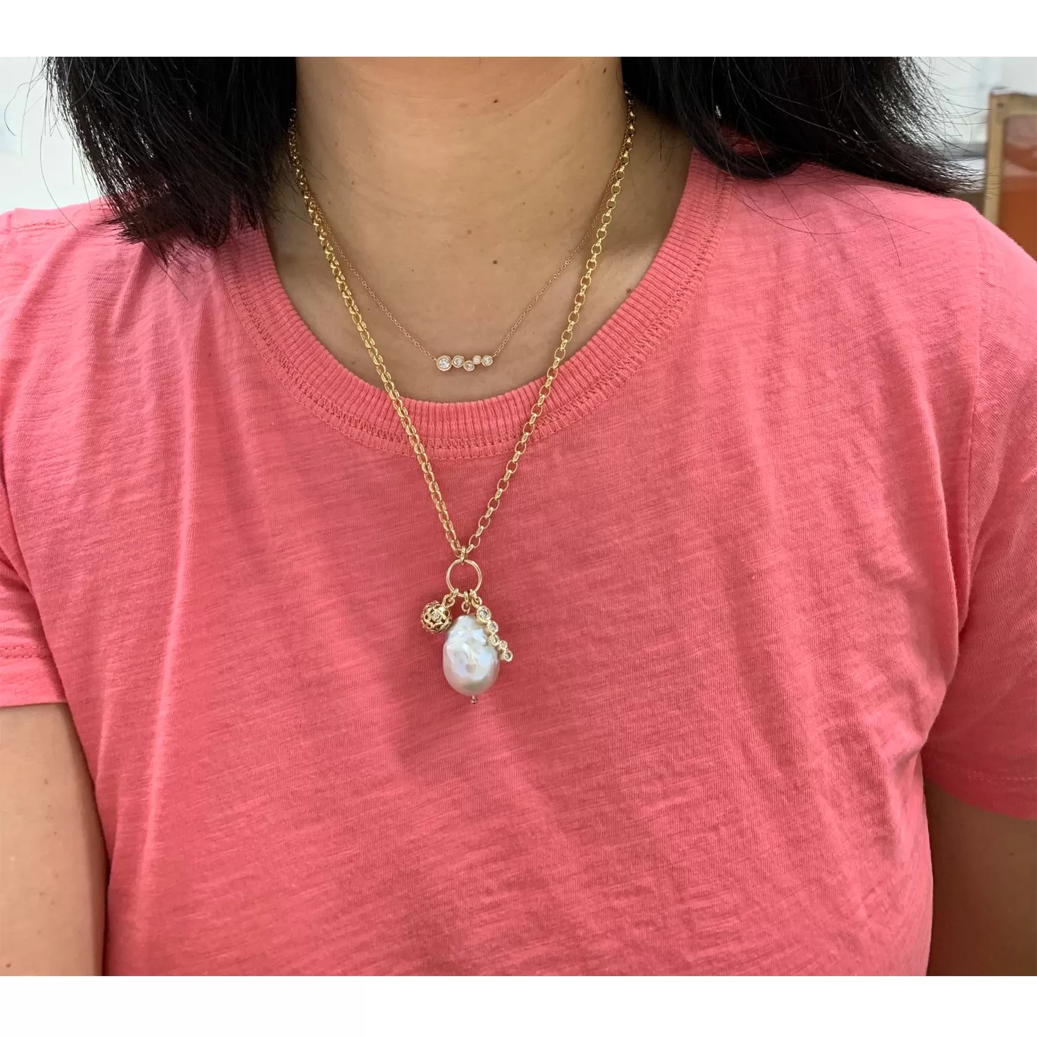 Petal Pearl Charm Pendant