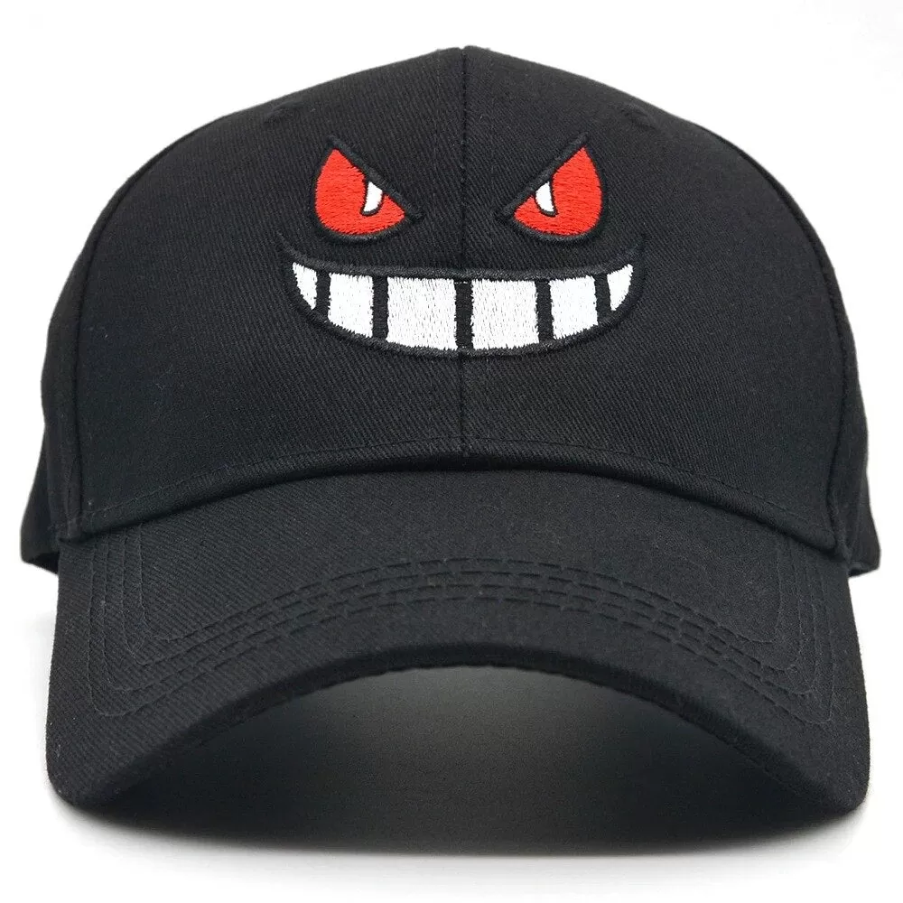 Pokemon Anime Caps: Bulbasaur and Gengar Cartoon Baseball Caps for Men and Women, Summer Cotton Sun Hat with Duck Tongue, 54-60cm