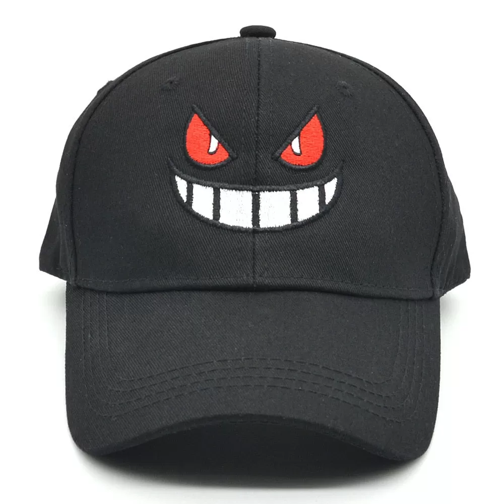 Pokemon Anime Caps: Bulbasaur and Gengar Cartoon Baseball Caps for Men and Women, Summer Cotton Sun Hat with Duck Tongue, 54-60cm