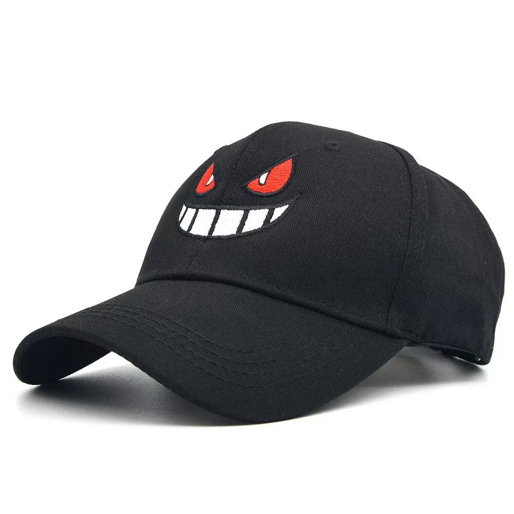 Pokemon Anime Caps: Bulbasaur and Gengar Cartoon Baseball Caps for Men and Women, Summer Cotton Sun Hat with Duck Tongue, 54-60cm