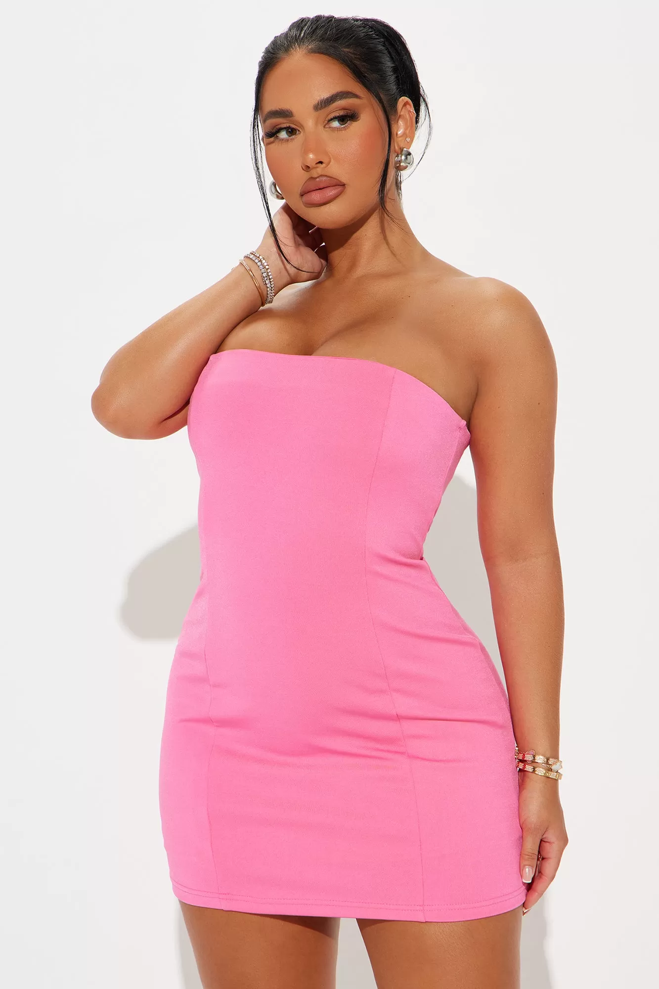 Portia Ponte Mini Dress - Hot Pink