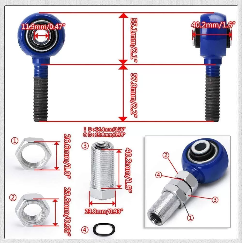 PQY - TRACTION ROD BLUE FOR 95-98 240SX S14 S15 R33 REAR ADJUSTABLE CAMBER CONTROL ARM KIT SUSPENSION PQY9817