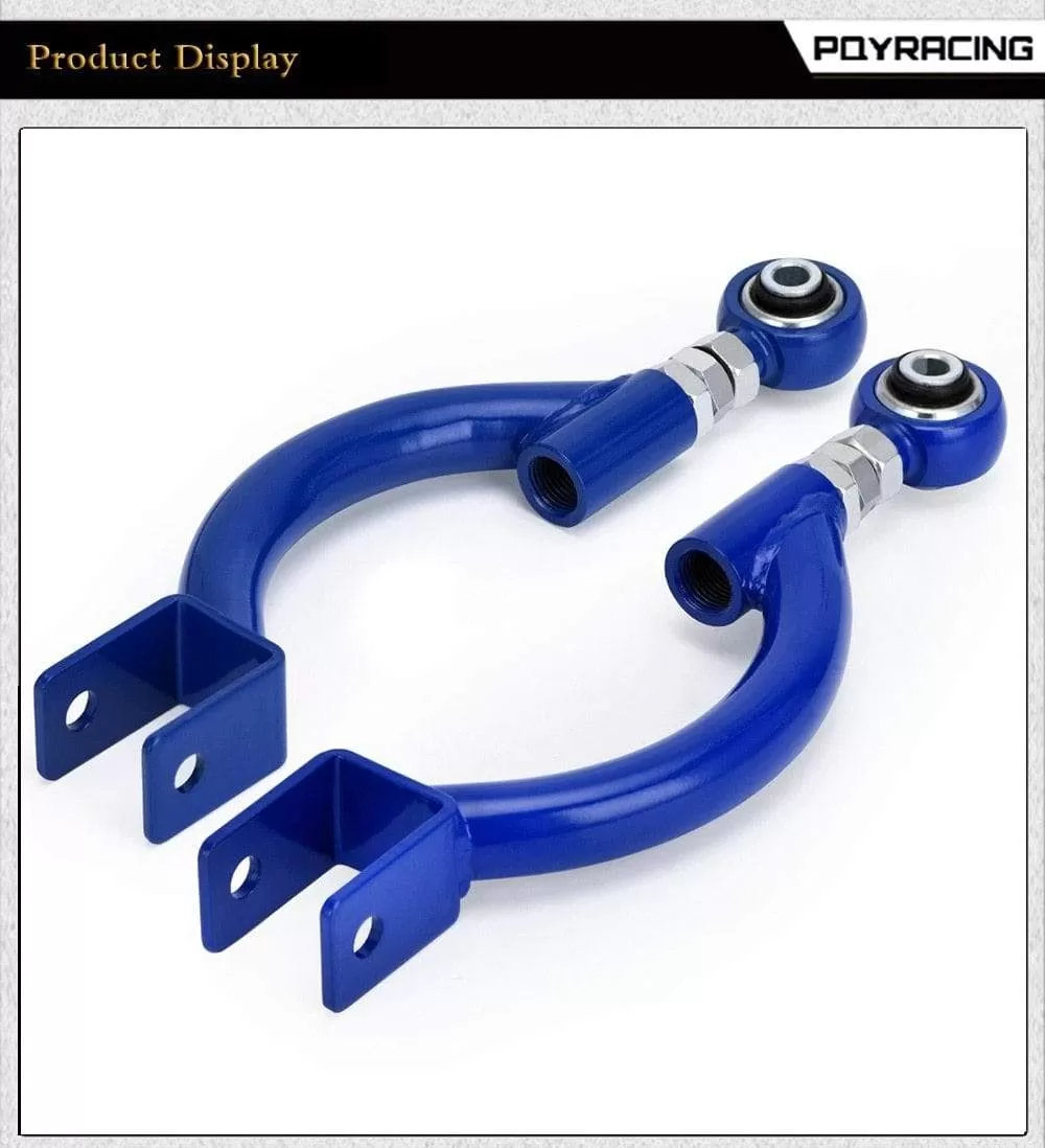 PQY - TRACTION ROD BLUE FOR 95-98 240SX S14 S15 R33 REAR ADJUSTABLE CAMBER CONTROL ARM KIT SUSPENSION PQY9817