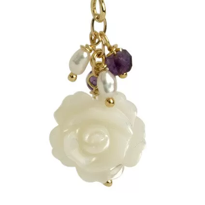 Pretty Pearl Rose Earrings