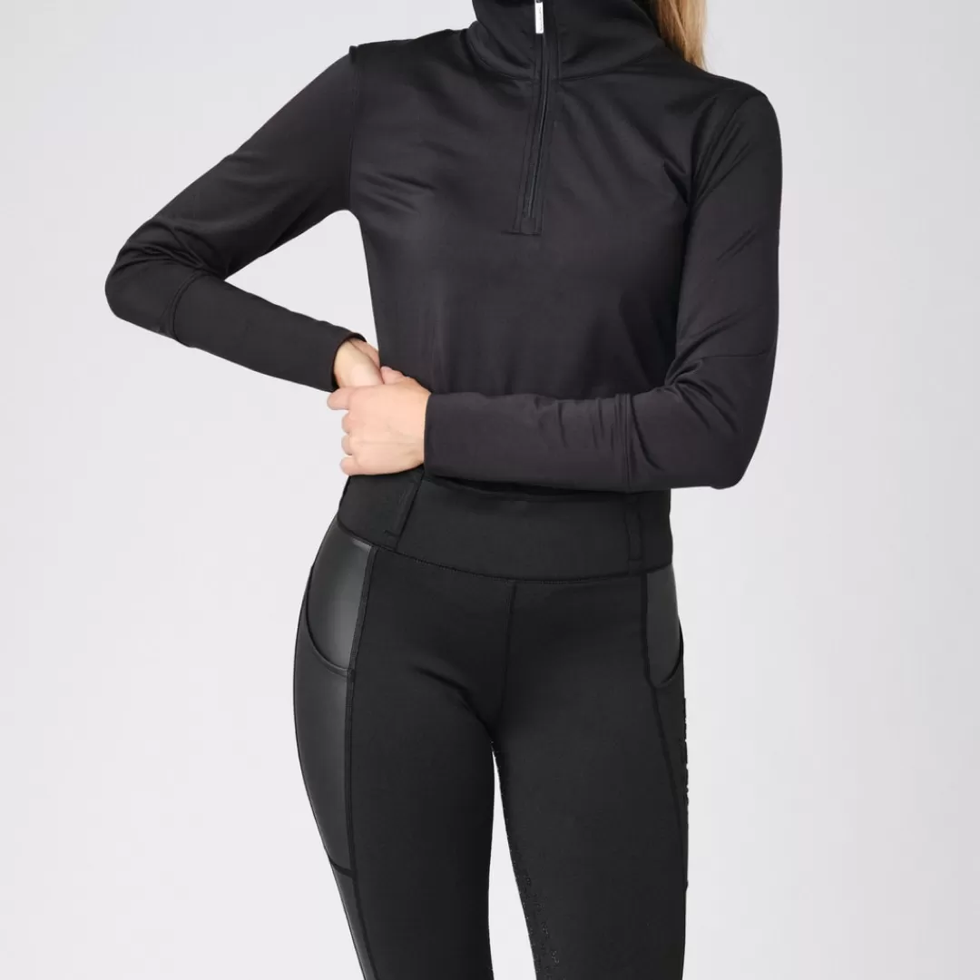 PS of Sweden Black Grace Half-Zip Sweater