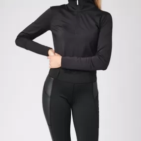 PS of Sweden Black Grace Half-Zip Sweater