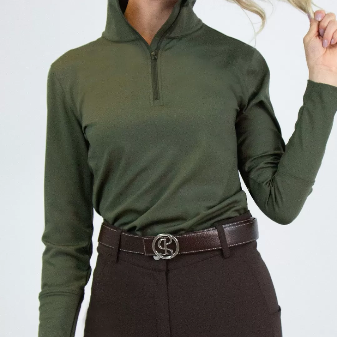 PS of Sweden Forest Green Grace Half-Zip Sweater