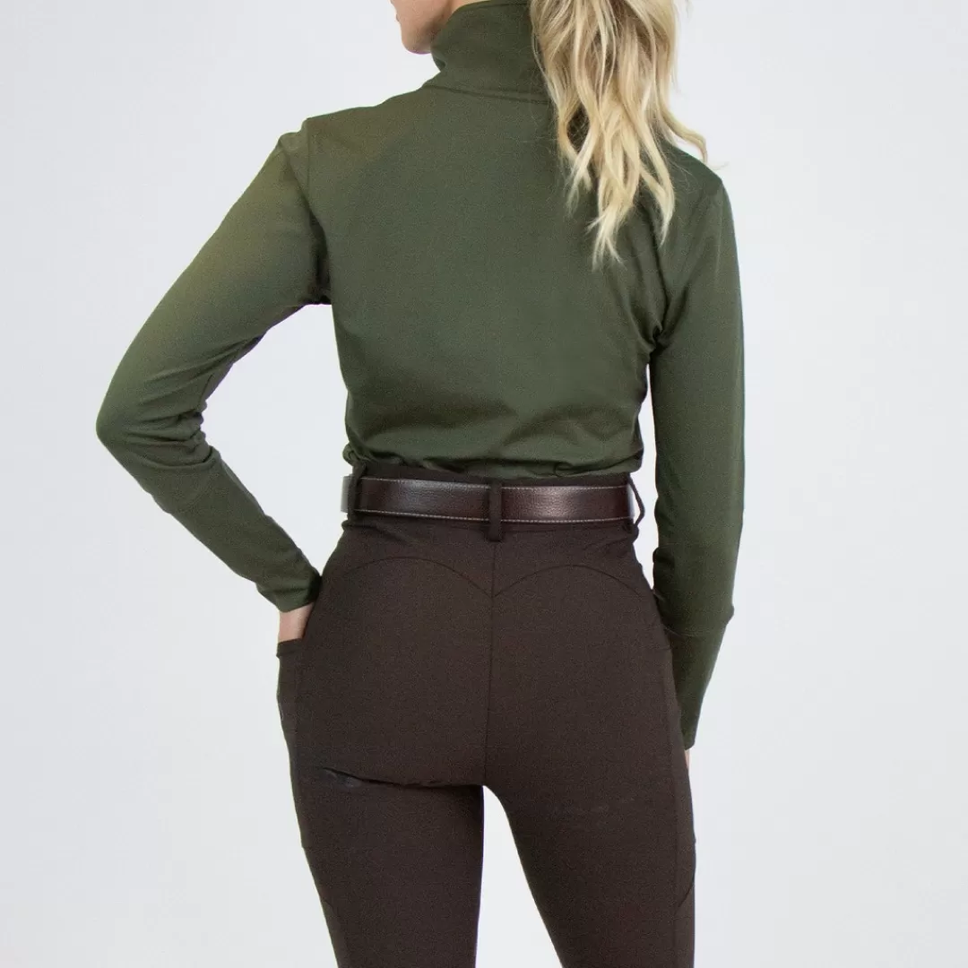 PS of Sweden Forest Green Grace Half-Zip Sweater