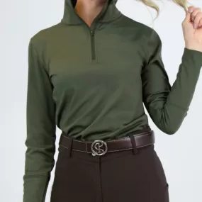 PS of Sweden Forest Green Grace Half-Zip Sweater