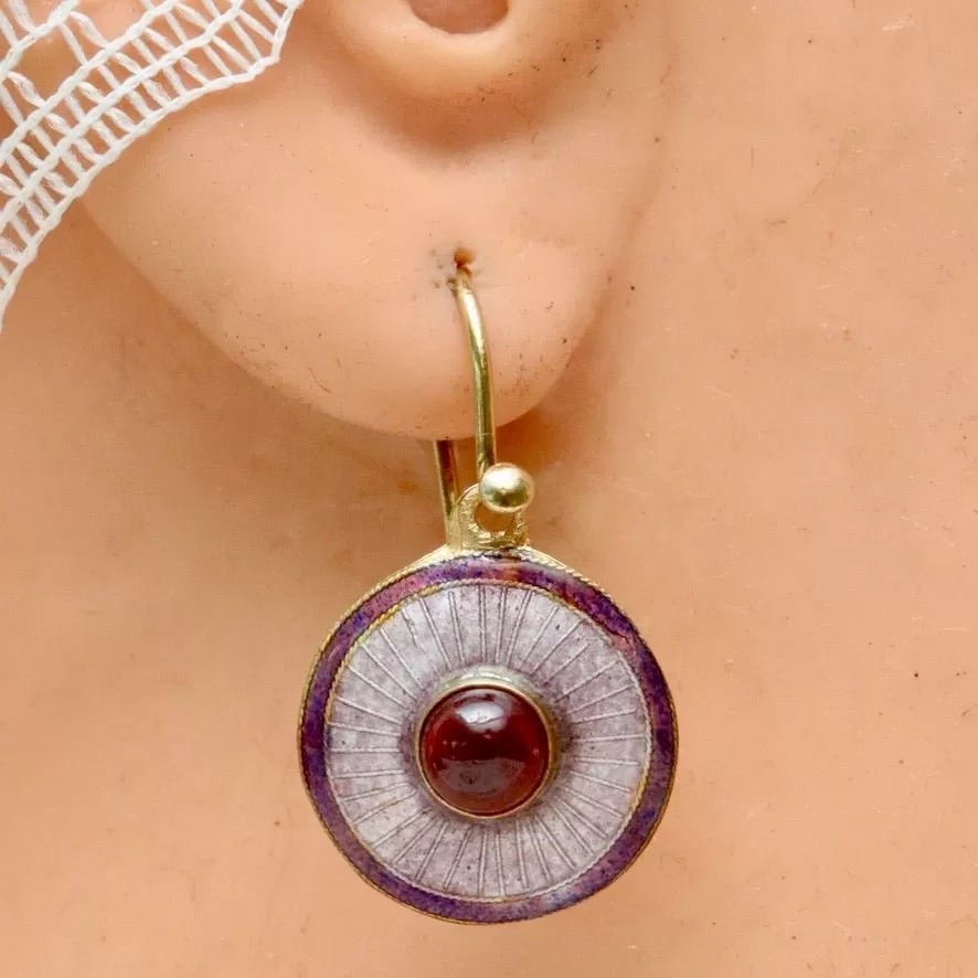 Purple Pupil Enamel Earrings