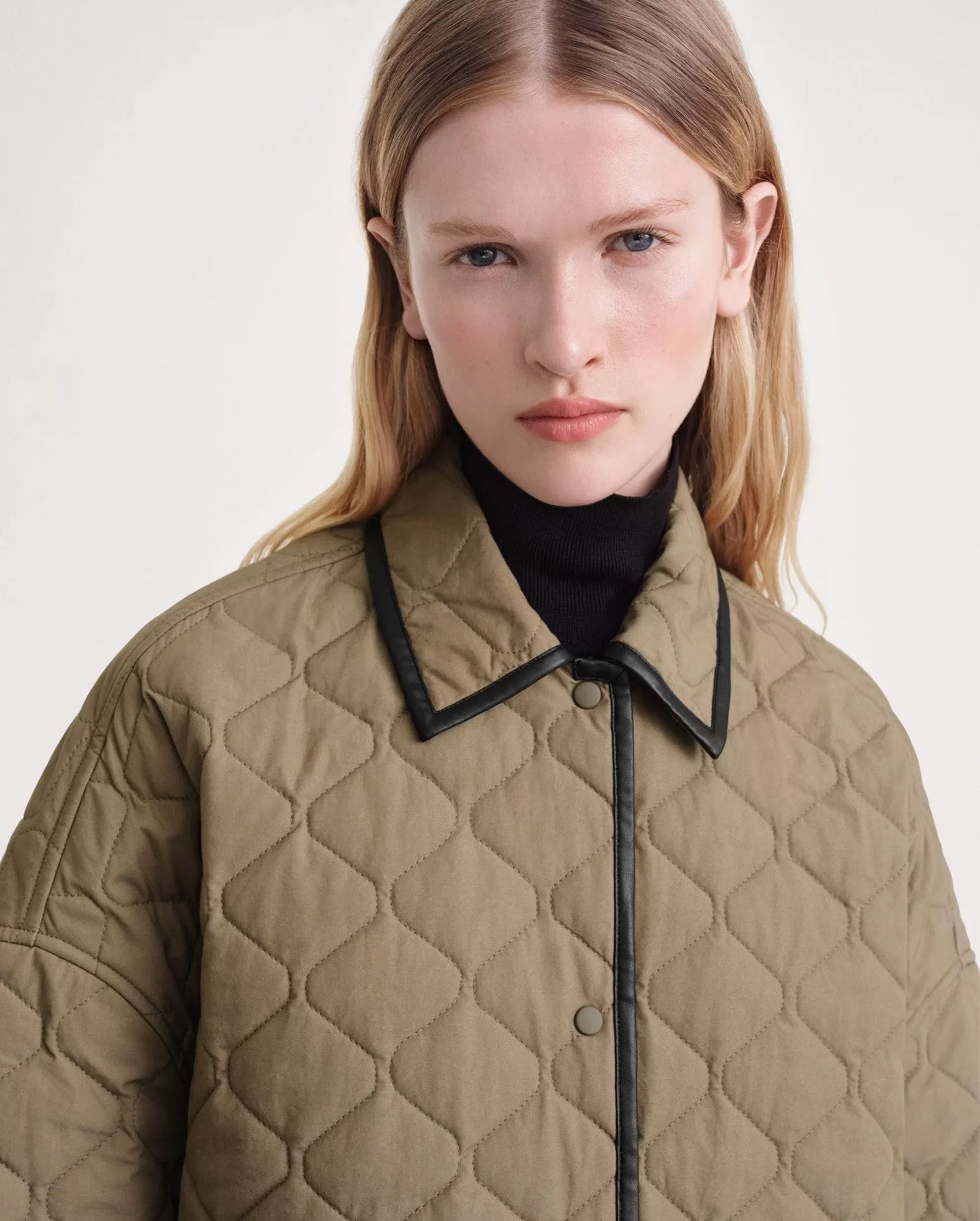 QUILTED COCOON COAT / MARSH