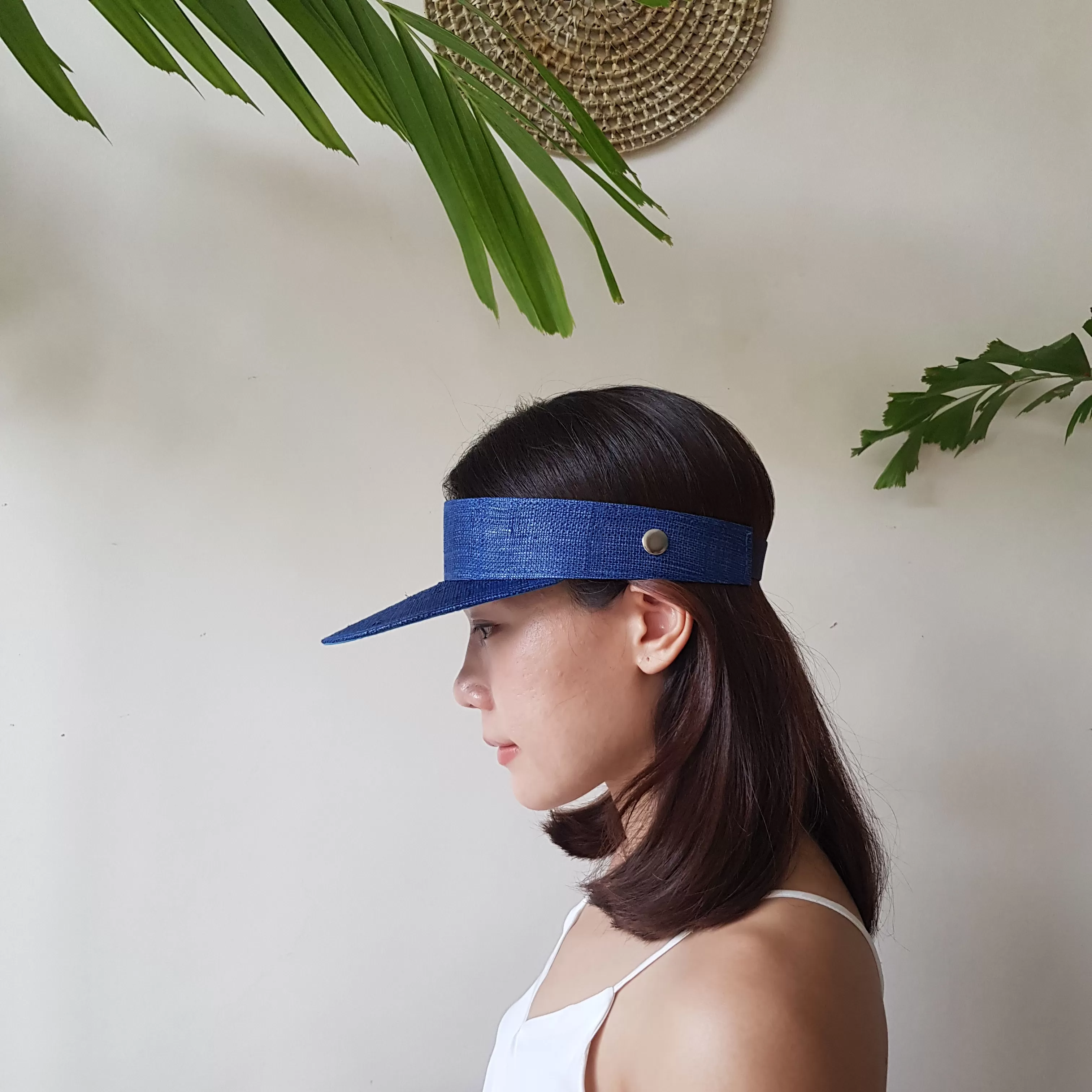 Raffia Visor   Face Shield (Blue)