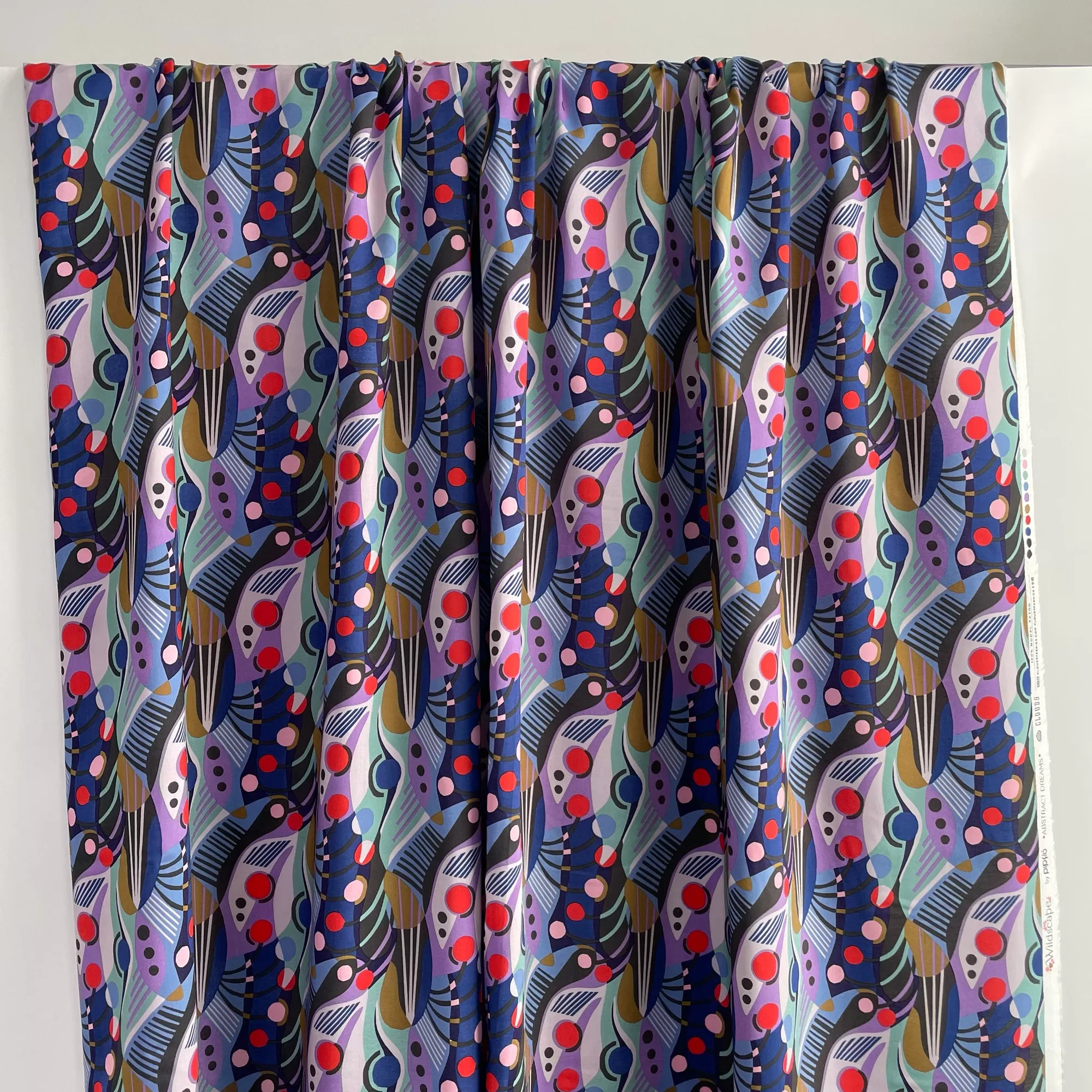 Rayon Challis Fabric in Abstract Dreams by Cloud9