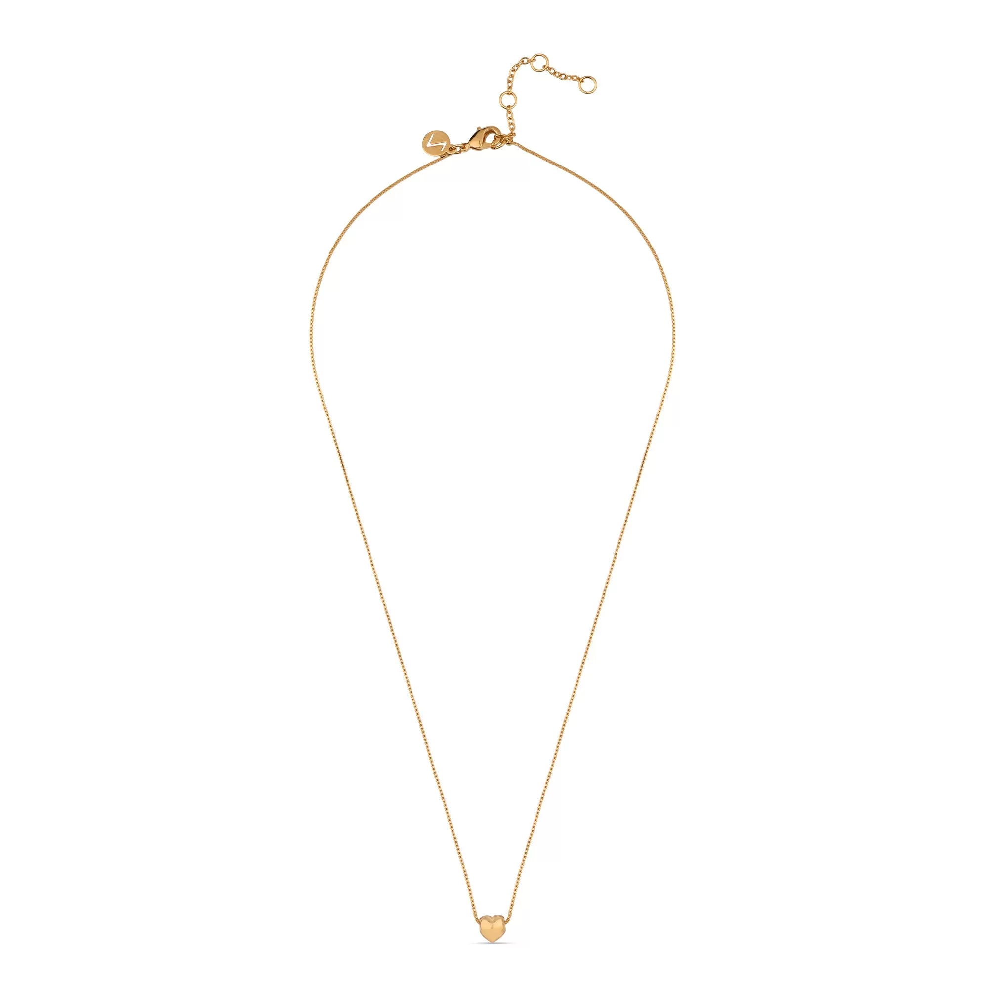 Real Gold Plated Z Mini Puff Heart Necklace For Women By Accessorize London