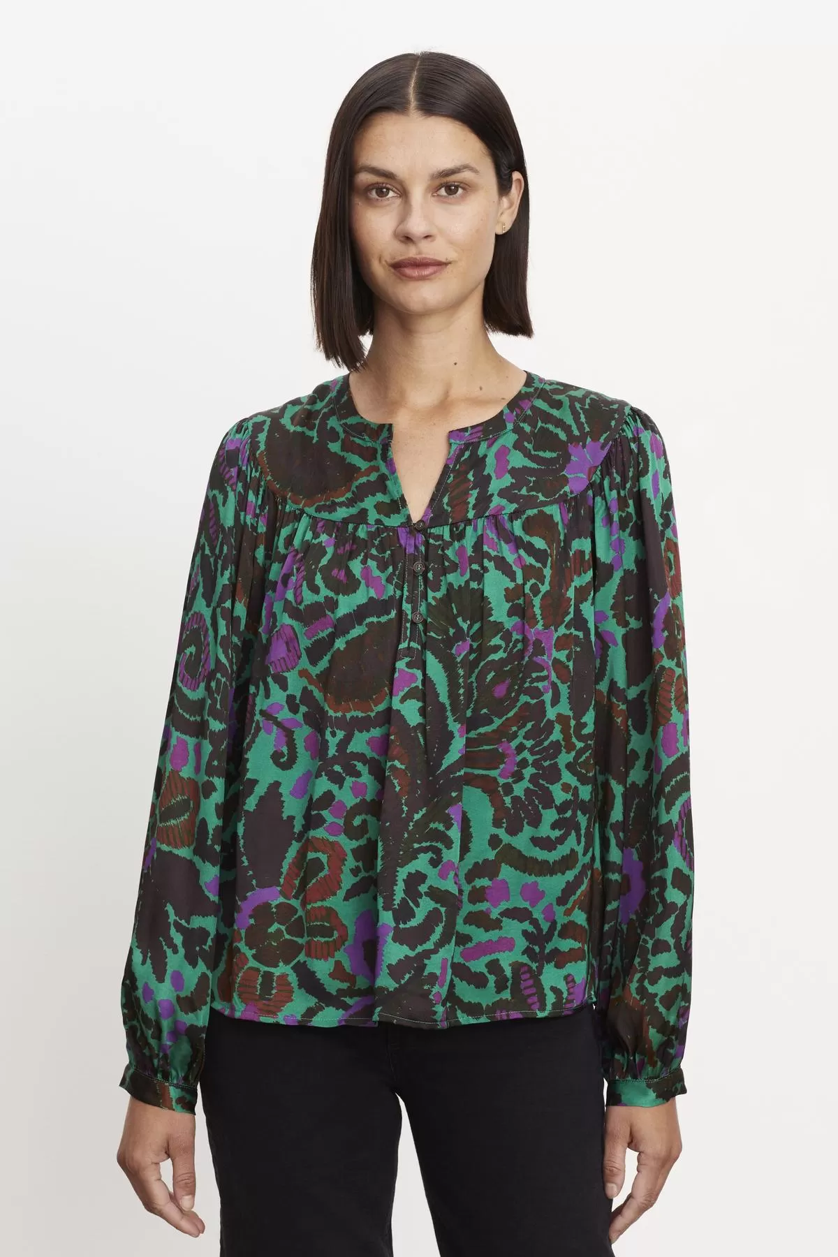 REEVE PRINTED PEASANT BLOUSE