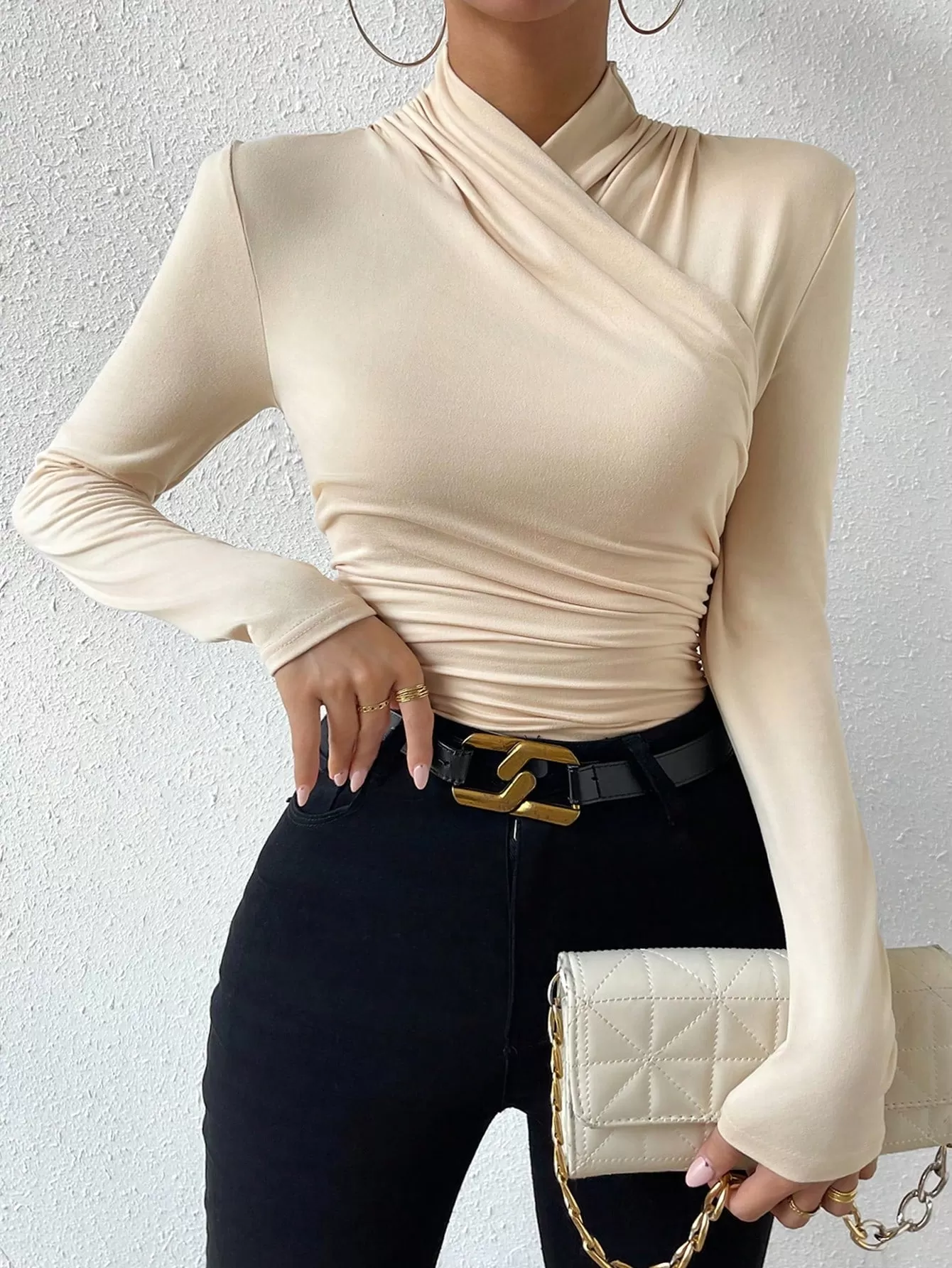 Ruched Side Wrap Top