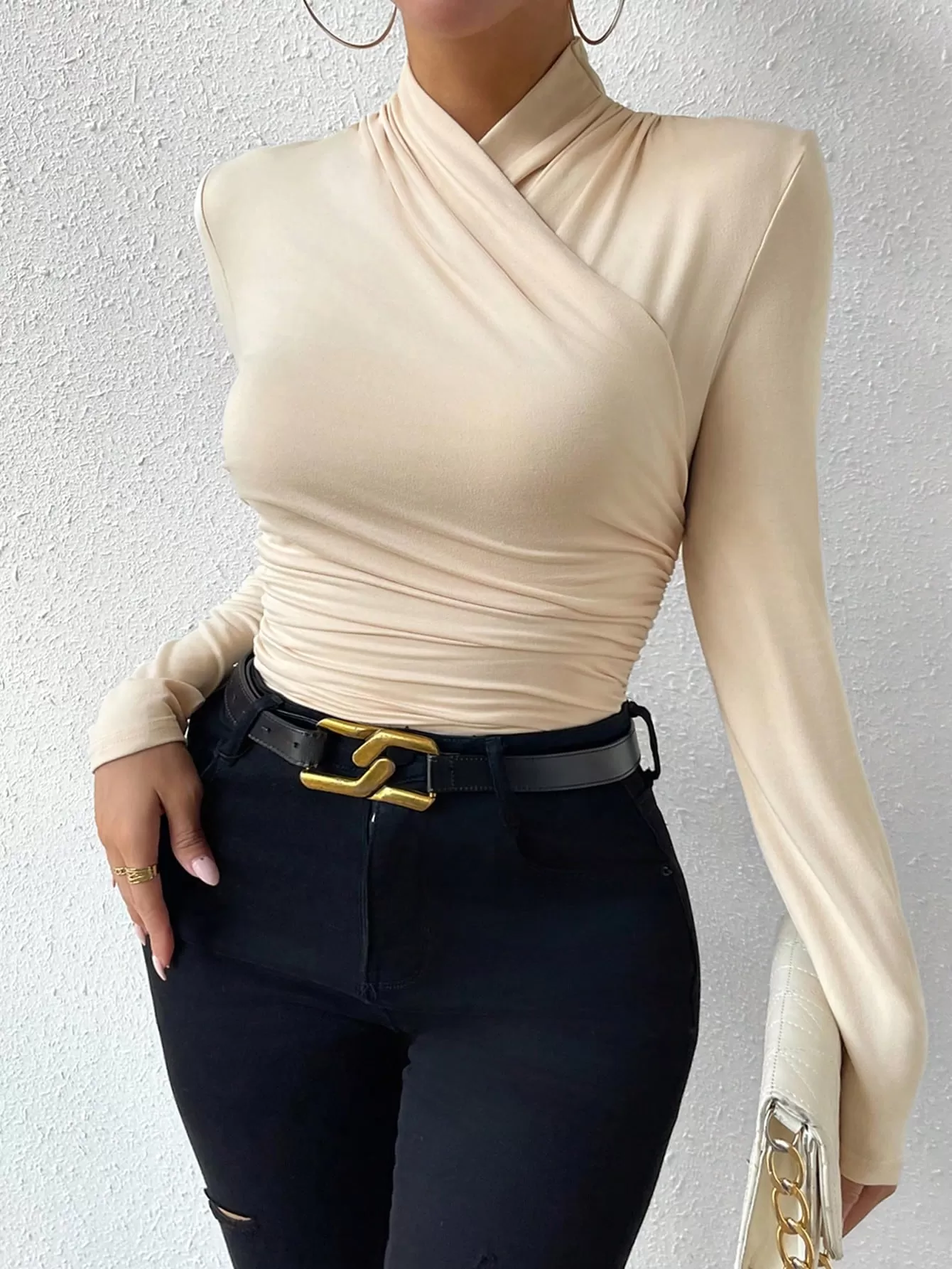 Ruched Side Wrap Top