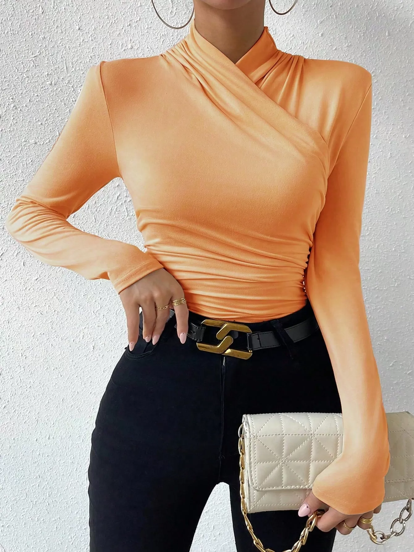 Ruched Side Wrap Top