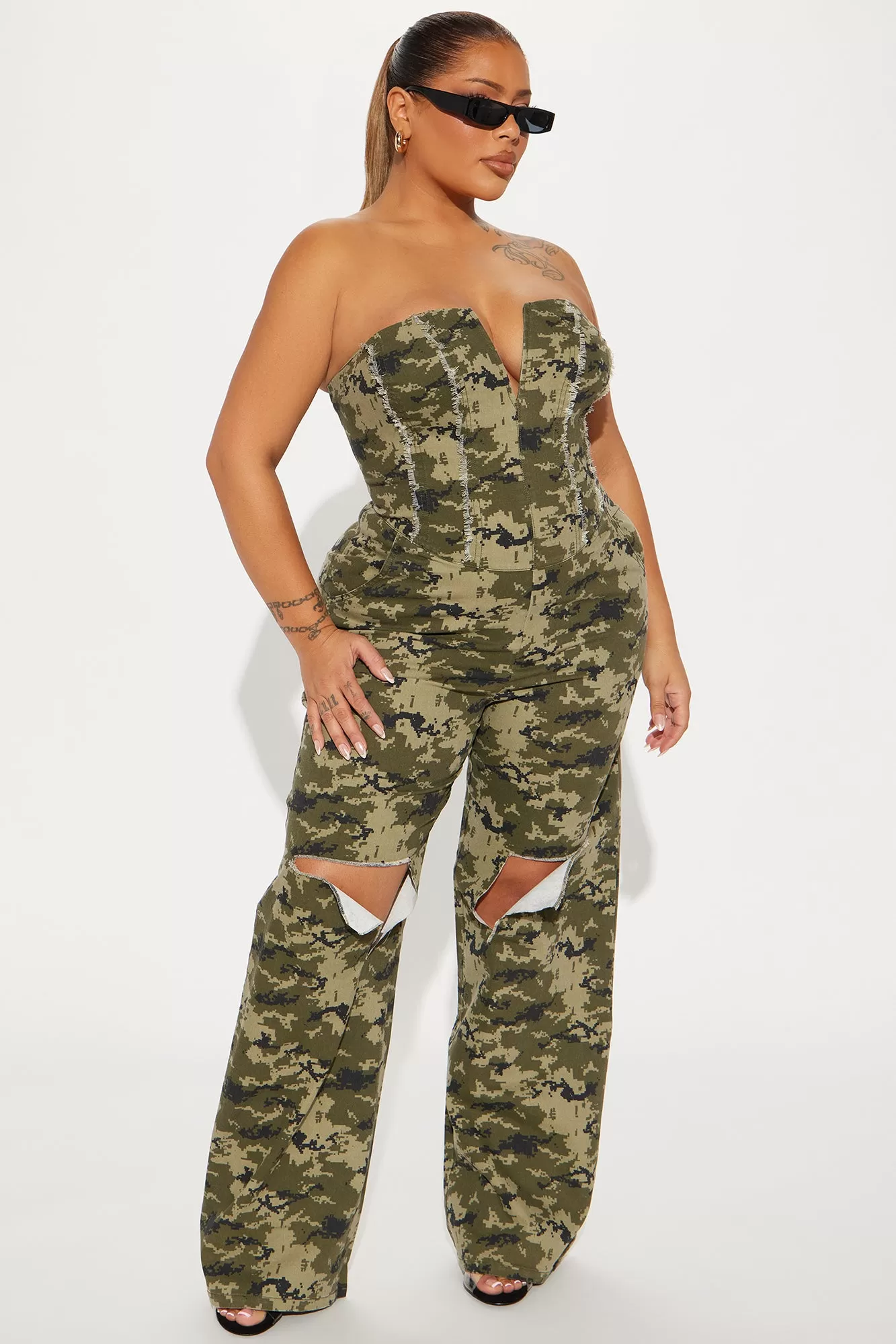 Run For Cover Jumpsuit  - Green/combo