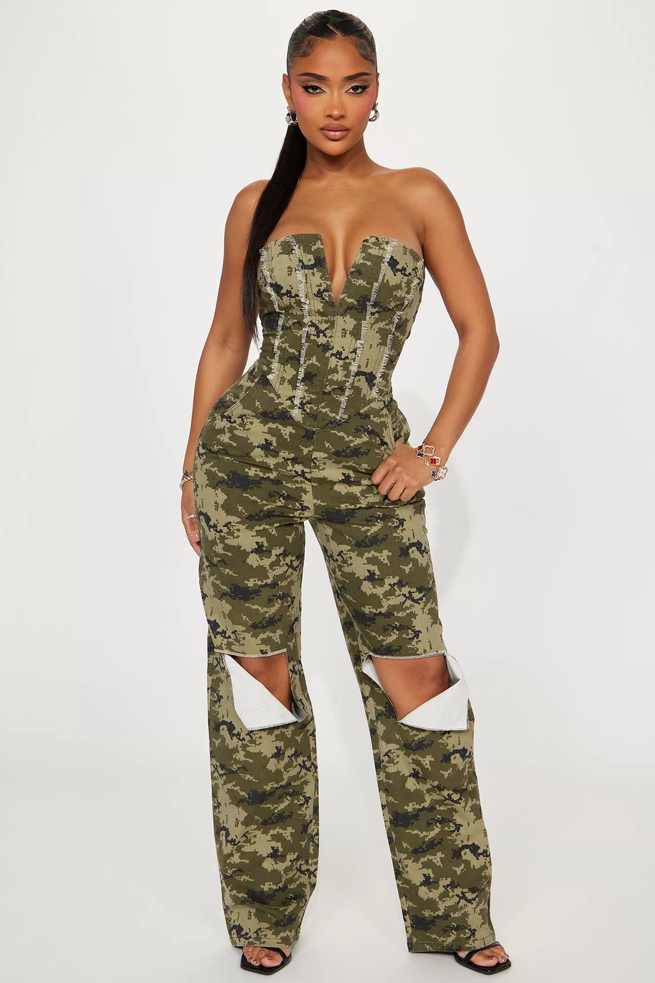 Run For Cover Jumpsuit  - Green/combo