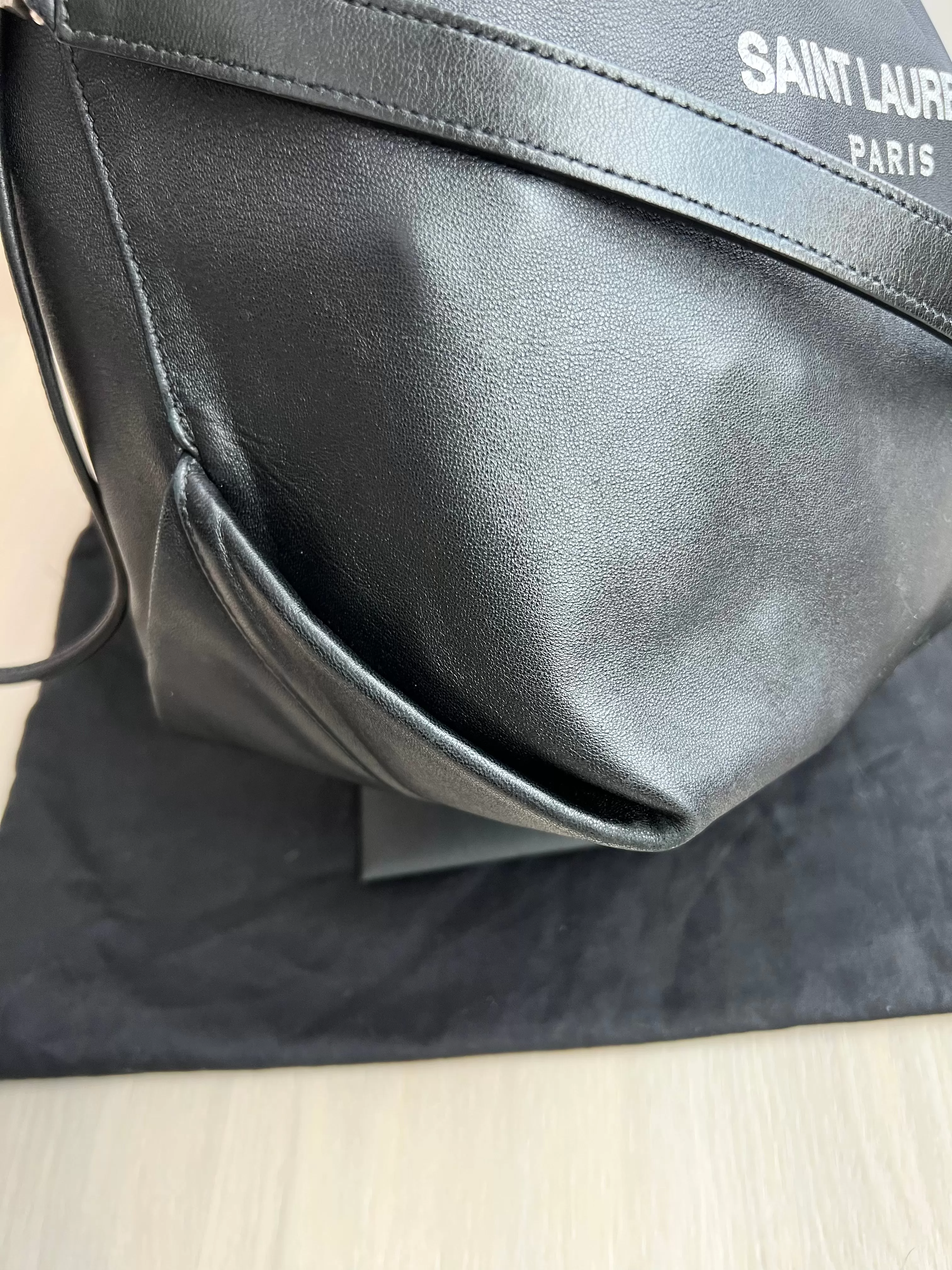 Saint Laurent Teddy Drawstring Bucket Bag