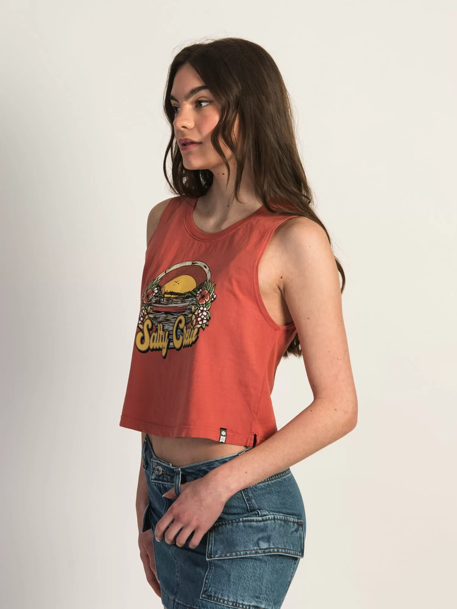 SALTY CREW ON VACATION CROPPED TANK TOP