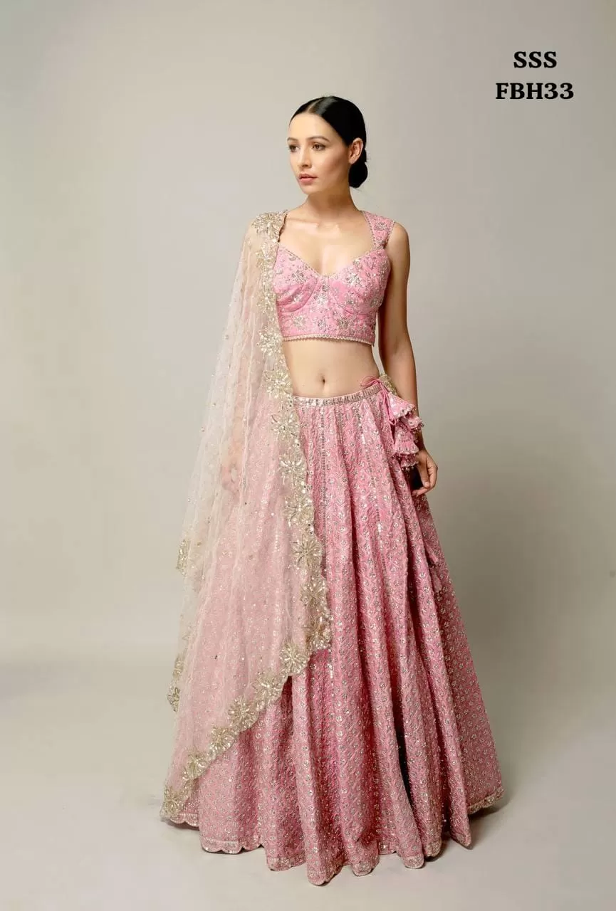 Sandyarani , elegant pink lehenga for women -SSS001PL