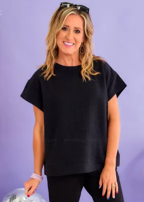 Serendipity Textured Top - Black