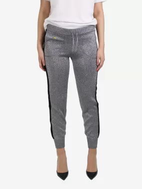 Silver glitter drawstring sweatpants - size S